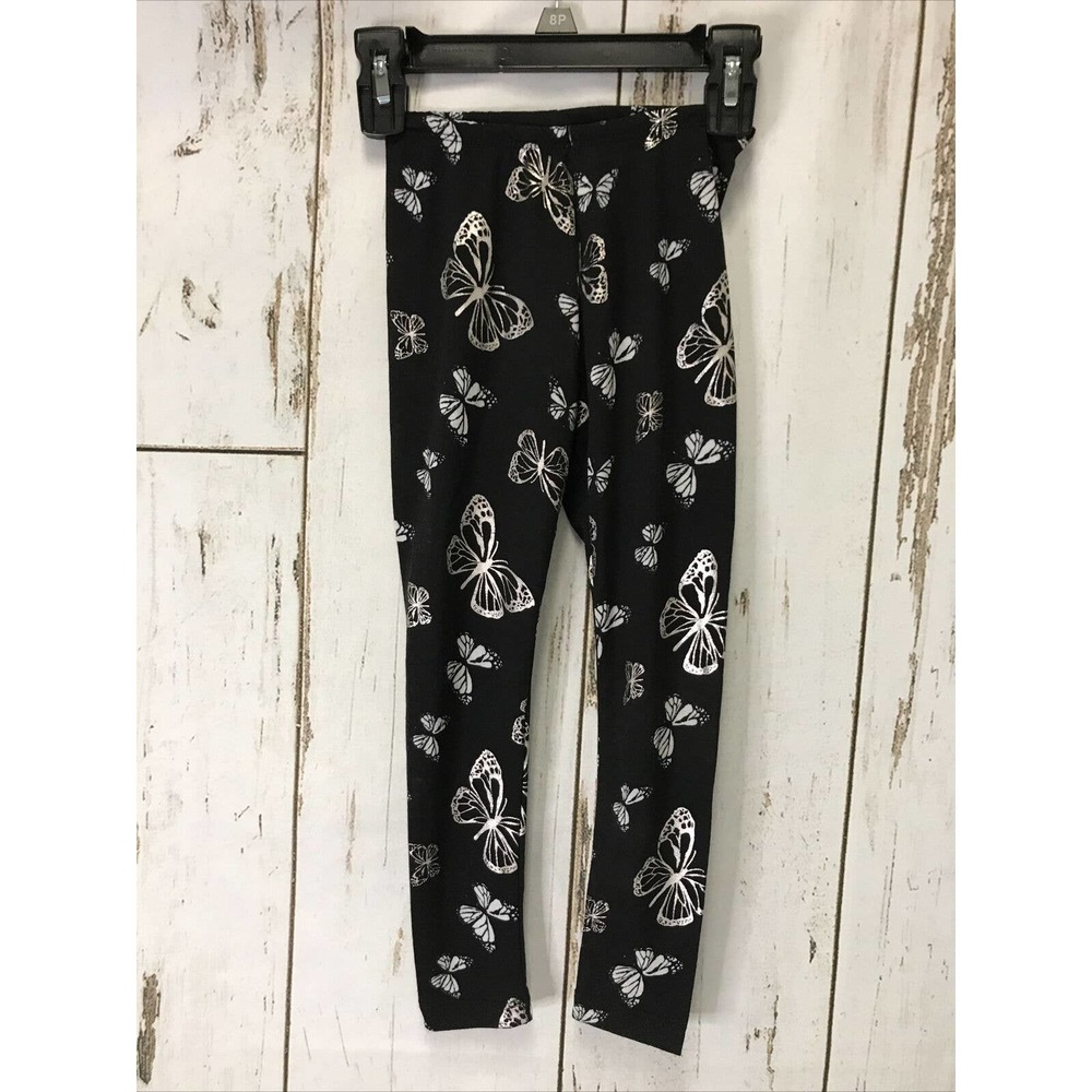 NWT Black w/ Butterflies Self Esteem Girls Leggings XXS